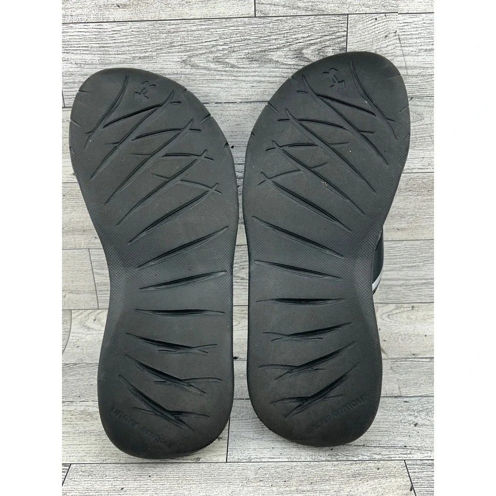 Under Armour Women 4D Foam Flip Flop Sandals Black White Athletic Thong Size 7